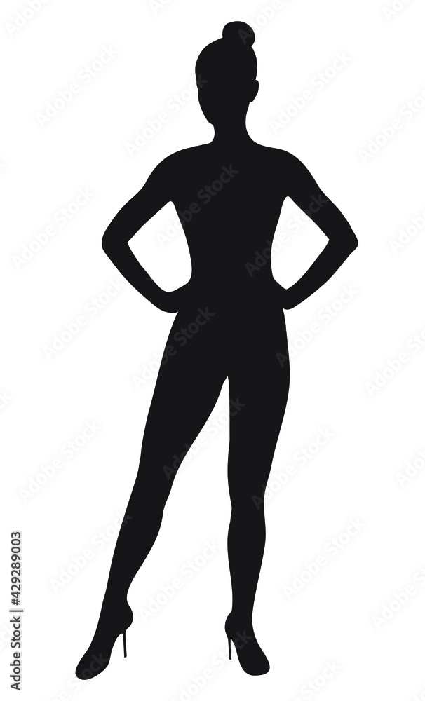 Vector silhouette of female model Vector silhouette of female model