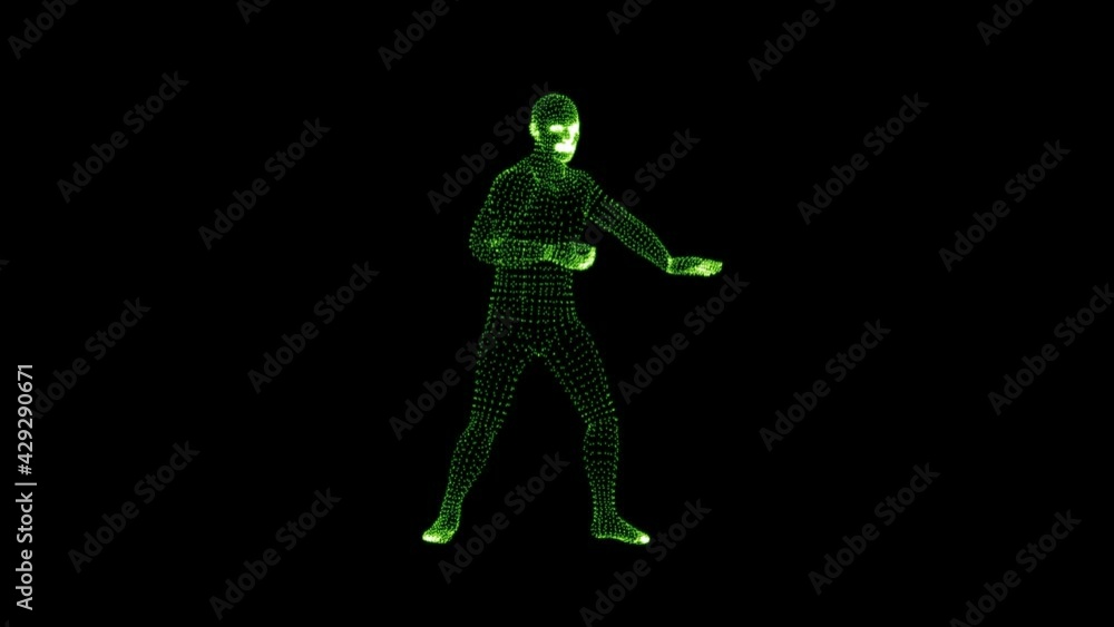 Dancing Man Vertices 3D. Man vertices 3D animation.VJ loop video. Alpha channel included. Looped. Dancing Man Vertices 3D. Man vertices 3D animation.VJ loop video. Alpha channel included. Looped.