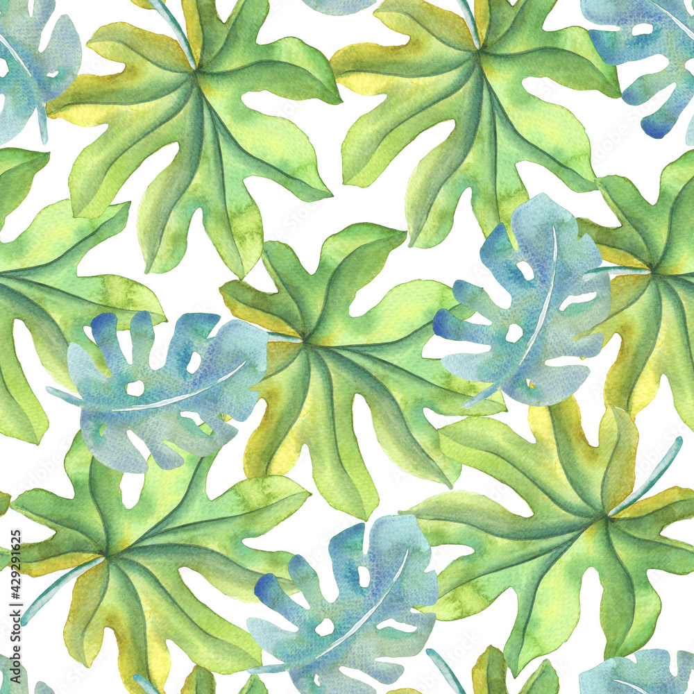 Watercolor Tropical Theme Surface Pattern Digital Paper Watercolor Tropical Theme Surface Pattern Digital Paper
