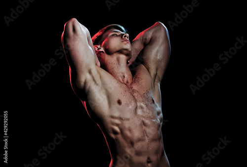 Murais de parede Sexy muscular men with bare naked body torso