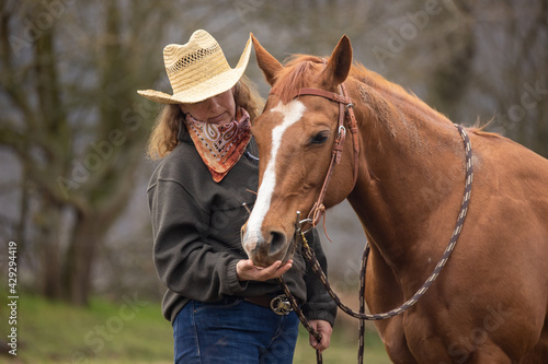 Cowgirl with horse