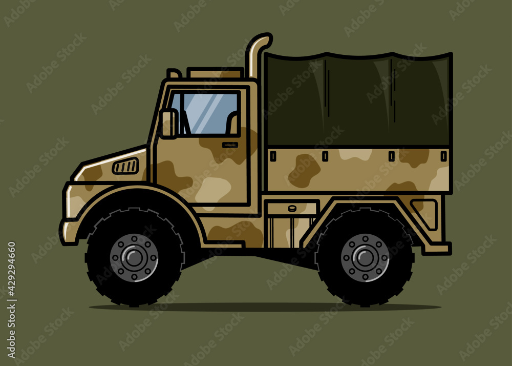Vector illustration of a generic military vehicle. 