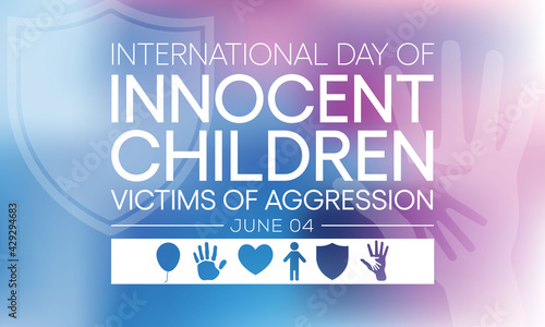 Vector illustration on the theme of International day of Innocent Children victims of aggression observed every year on June 4th across the globe.