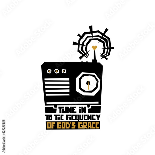 Biblical illustration. Christian art. Tune in to the frequency of God's Grace.