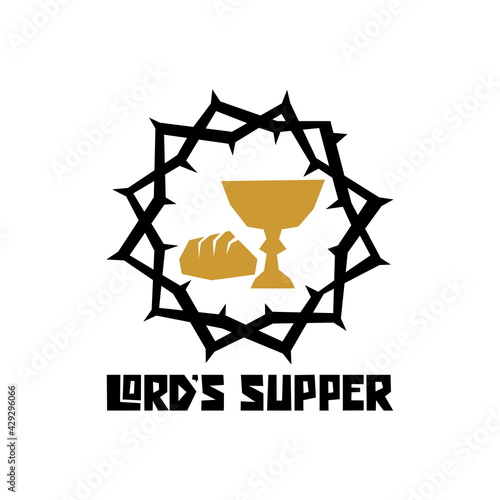 Biblical illustration. Christian art. Lord's supper.