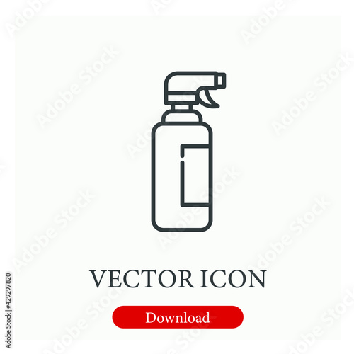 Spray tan vector icon. Editable stroke. Linear style sign for use on web design and mobile apps, logo. Symbol illustration. Pixel vector graphics - Vector