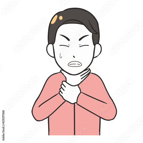 のどが詰まる　男性