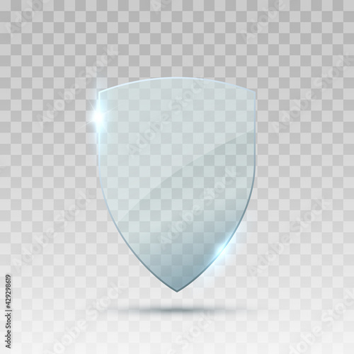 Transparent glass Shield. Guard protection vector illustration. Vector illustration