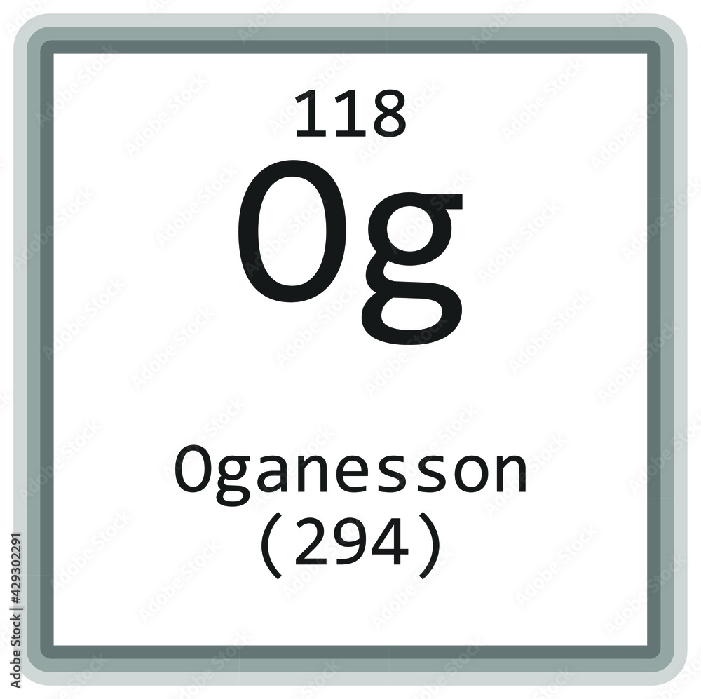 Og Oganesson Chemical Element Periodic Table. Square vector illustration, colorful clean style Icon with molar mass and atomic number for Lab, science or chemistry education. Og Oganesson Chemical Element Periodic Table. Square vector illustration, colorful clean style Icon with molar mass and atomic number for Lab, science or chemistry education.