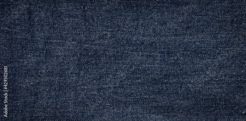 texture of dark blue jeans denim fabric background	
