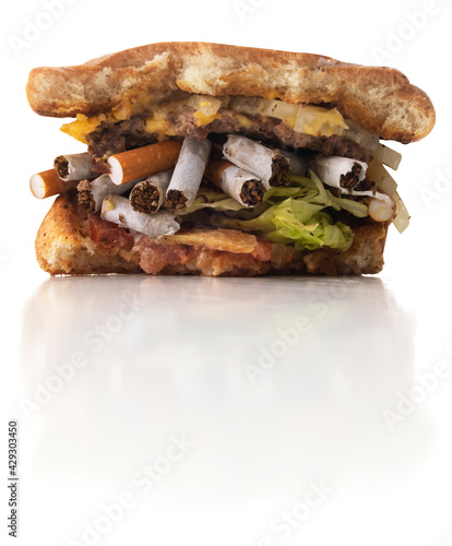 Unhealthy Lifestyle - Cigarette Burger photo