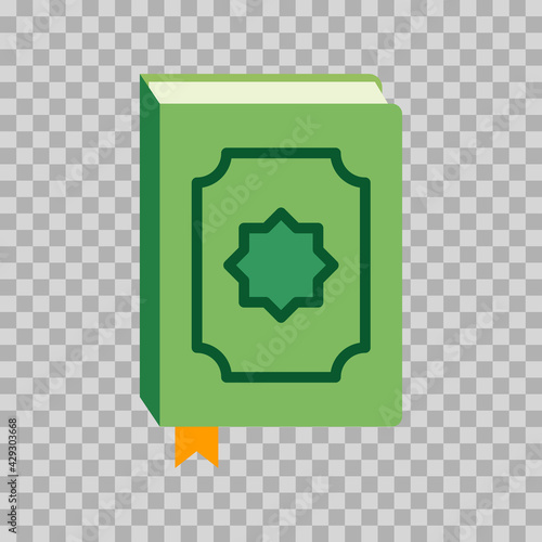 illustration of the holy quran book book. Islamic icons can be used for the month of Ramadan, Eid and Eid Al-Adha. for logo, website and poster designs. vector