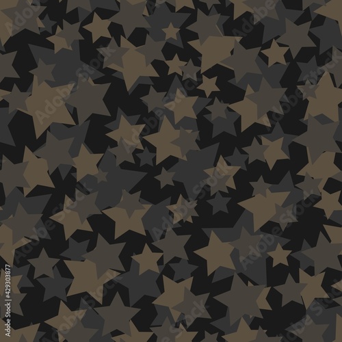 brown kamo star print. star seamless pattern. for print or banner or fabric