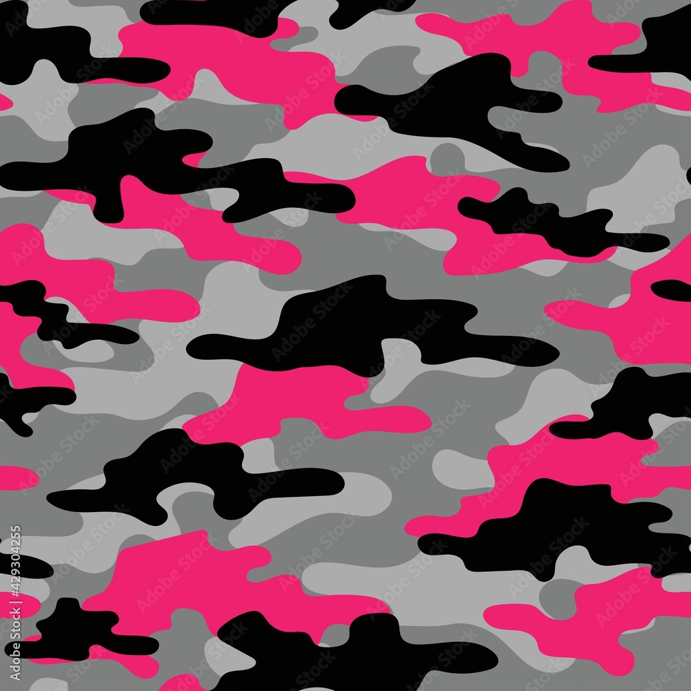 pink military camouflage. vector seamless print. army camouflage for clothing or printing