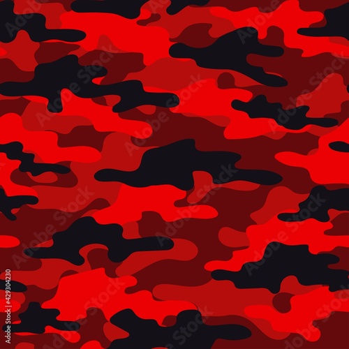 red military camouflage. vector seamless print. army camouflage for clothing or printing
