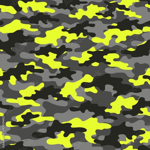yellow military camouflage. vector seamless print. army camouflage for clothing or printing