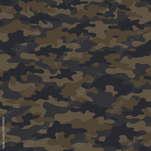 brown military camouflage. vector seamless print. army camouflage for clothing or printing