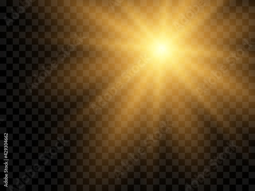 Sunlight on a transparent background