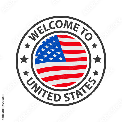 Welcome to USA. Collection of icons welcome to.