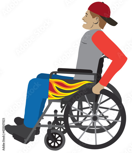 Wheelchair with Flames