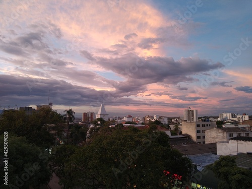 Sunset September 05, 2019 from the Center of the City of Neiva, Huila, Colombia.