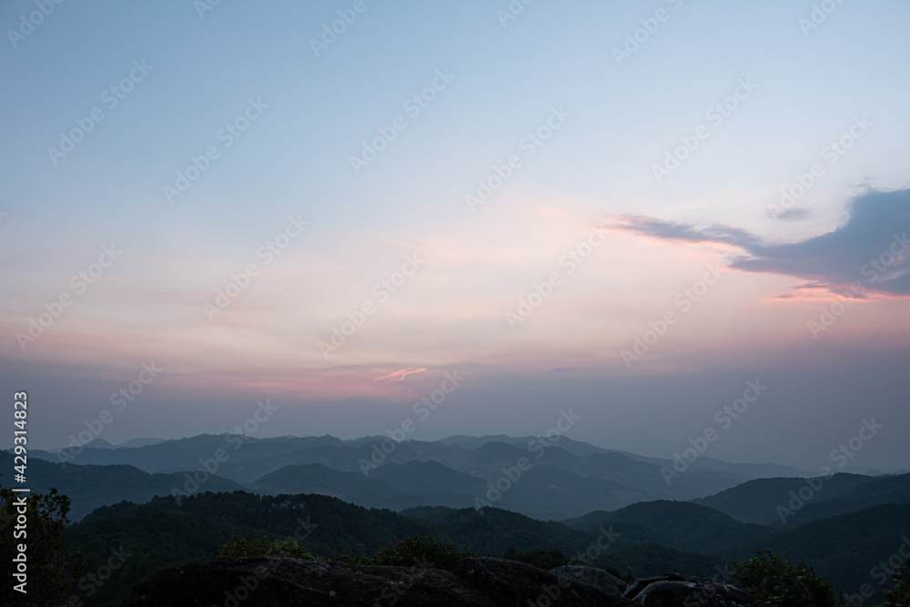 Mountains, sky and twilight of northern thailand