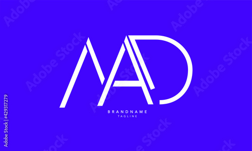Alphabet letters Initials Monogram logo MAD, MA, AD