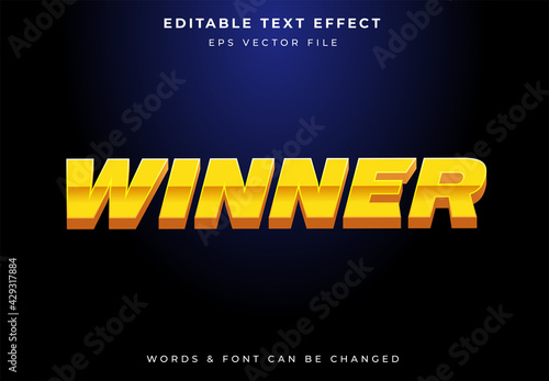 3D Winner Gold Text Effect