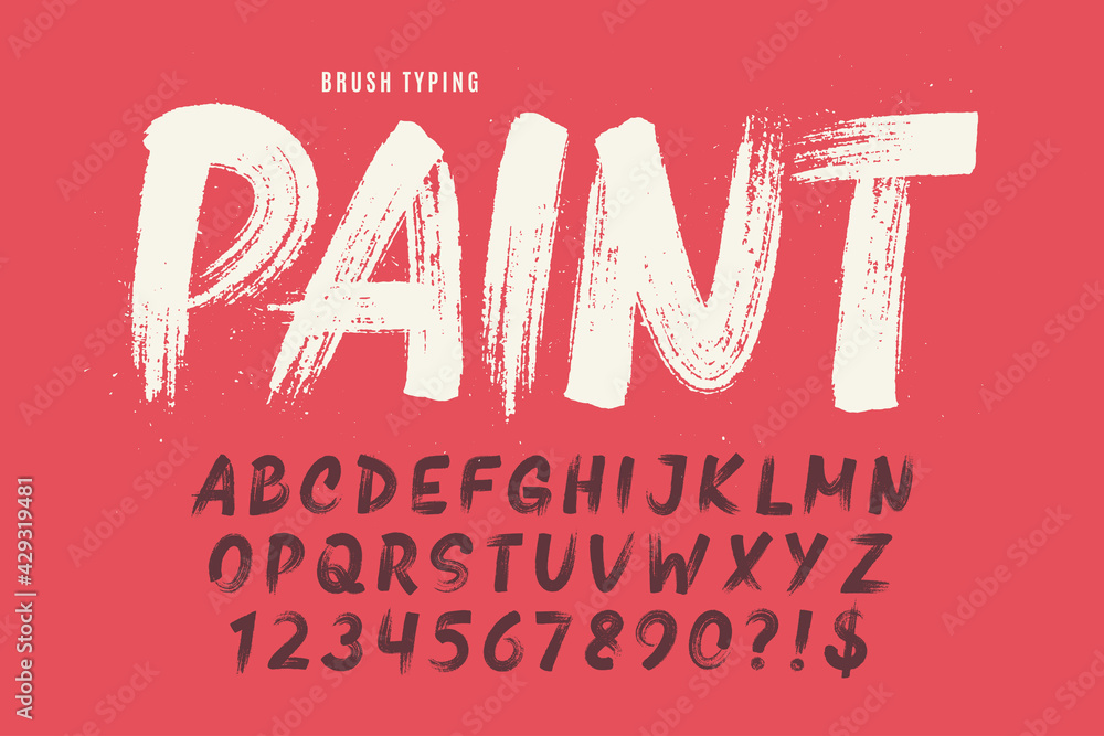 Stylish brush painted an uppercase vector letters, alphabet, typeface.