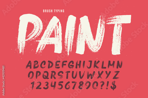 Stylish brush painted an uppercase vector letters, alphabet, typeface.