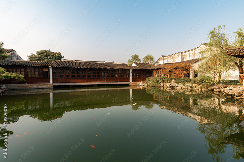 Landscape of The Garden of Cultivation, a Ming Dynasty classical garden in Suzhou