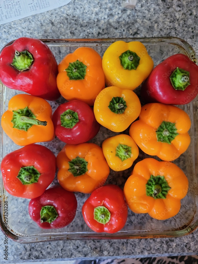 red yellow and green peppers red yellow and green peppers