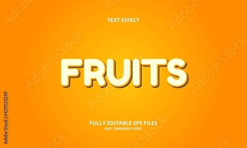 Editable text effect fruits title style