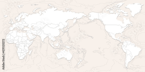 world map. modern topography world map vector.