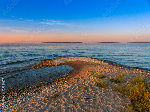 sunset on lake Michigan - Mackinaw City - Michigan