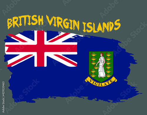 Grunge British virgin islands flag. Grunge british virgin islands flag with grunge texture. Vector flag of BVI. 