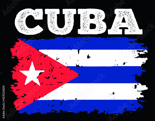 Cuba grunge vintage flag vector