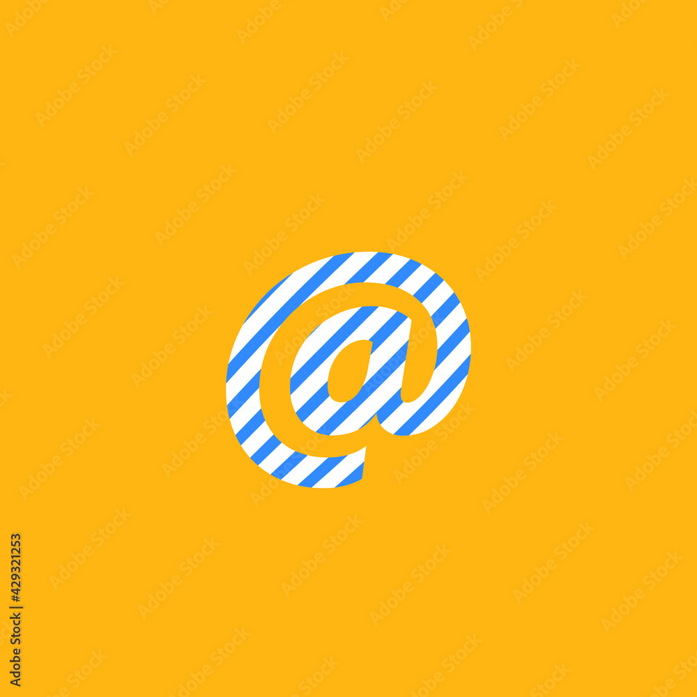 @ symbol with white and blue lines editable vector @ symbol with white and blue lines editable vector
