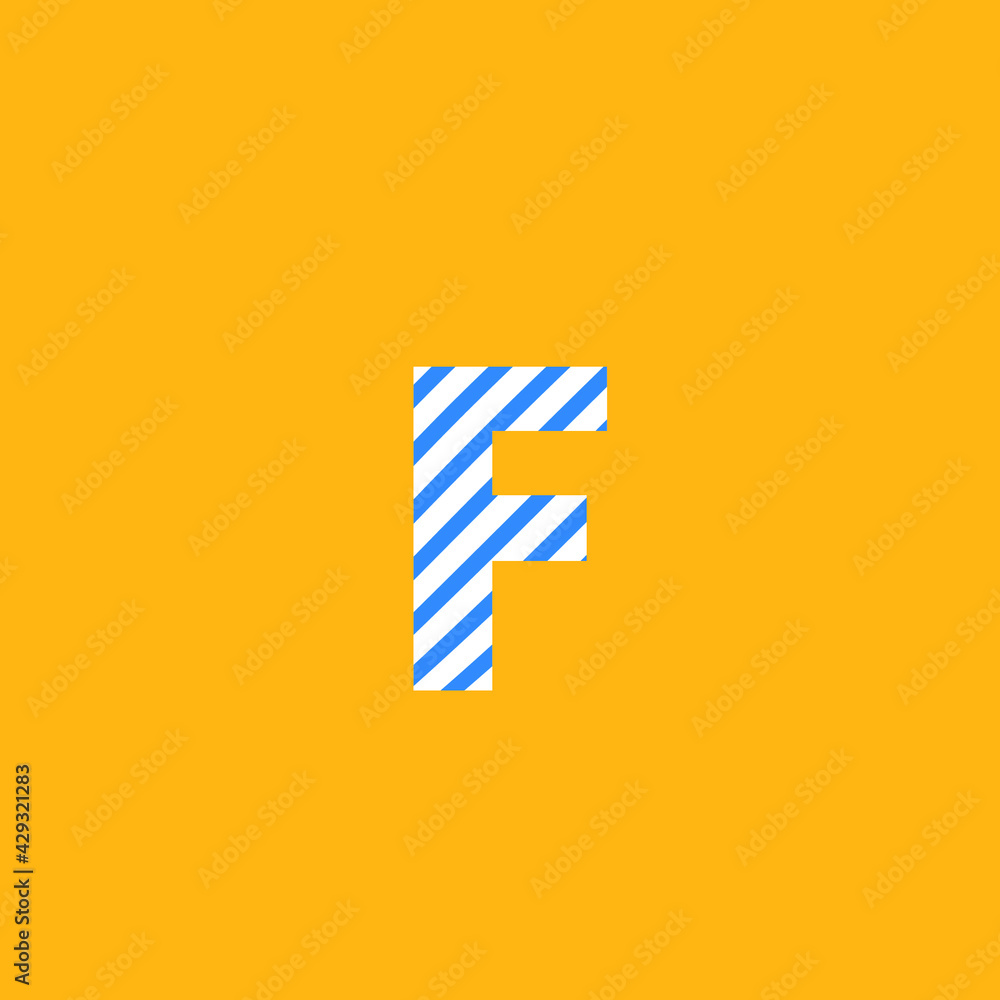 letter F, symbol with white and blue lines editable vector letter F, symbol with white and blue lines editable vector