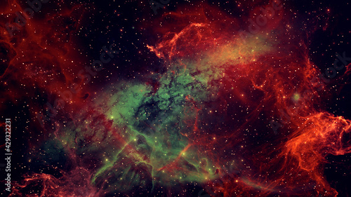 Fototapeta Naklejka Na Ścianę i Meble -  Nebula Colorful Travel with Star Glow Background. This Clip is a tube galaxy with star glow and  light dark deep.
