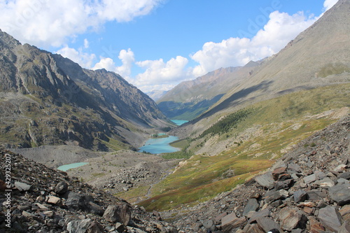 Upper Shavlinskoe Lake in the Altai Mountains
