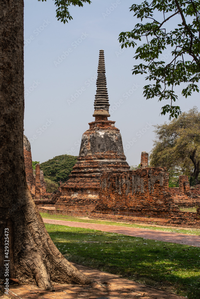 Old pagodas within Wat Phra Si Sanphet was the holiest temple in Ayutthaya that is ancient capital of Thailand