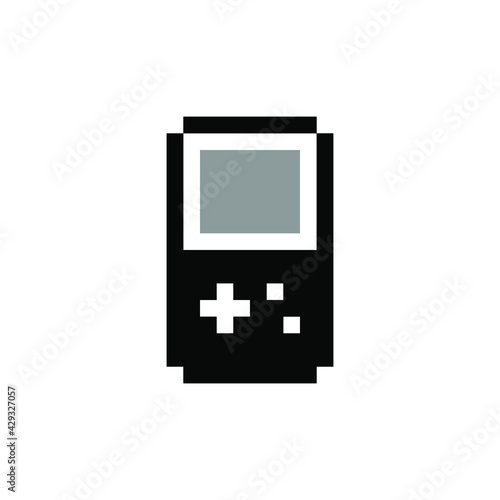 Retro Hand Held Video Game Console 8bit Pixel Art
