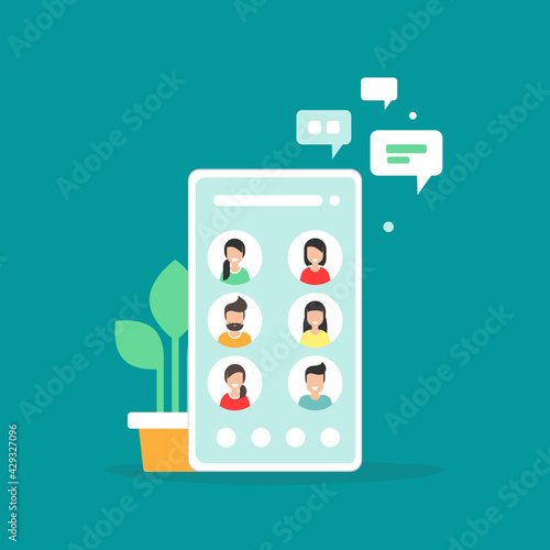 Webinar, online class, remote team work concept. Learn and study via teleconference or video course.