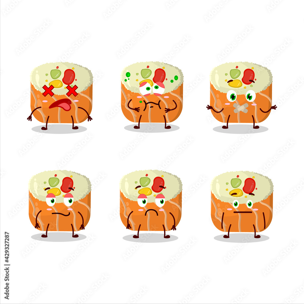 Norimaki sushi cartoon character with nope expression Norimaki sushi cartoon character with nope expression