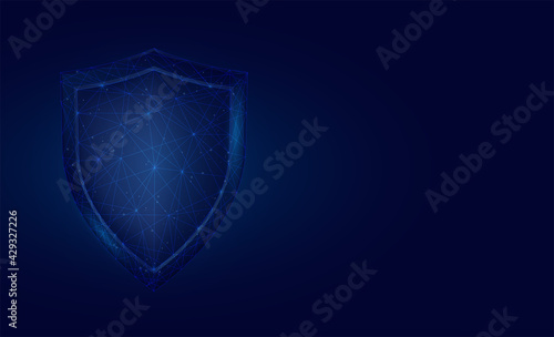 shield low poly vector illustrations.Protect and Security of Safe concept.