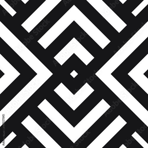 Vector seamless pattern with chevron. Modern geometric texture. Repeating abstract background. Polygonal grid with bold striped hexagons. Can be used as swatch for illustrator.