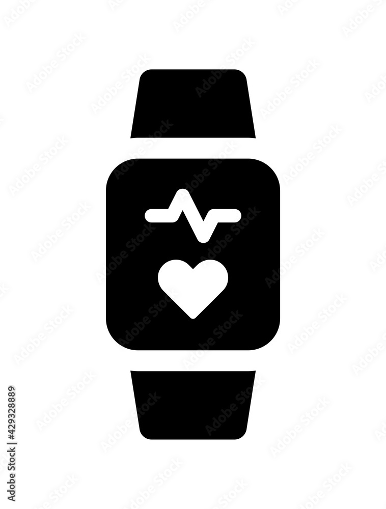 Smartwatch measure heartbeat consider healthcare vector.