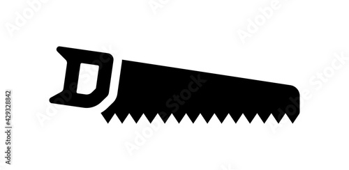 A very sharp teeth saw isolated graphic vector.