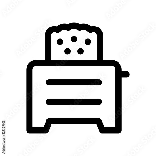 Toaster in use for preparing breakfast daily icon illustration.